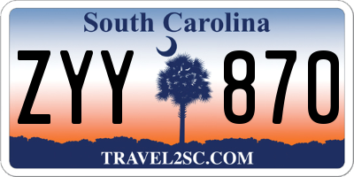 SC license plate ZYY870