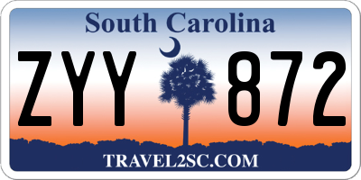 SC license plate ZYY872