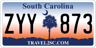 SC license plate ZYY873