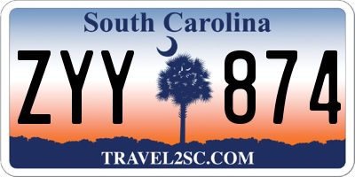 SC license plate ZYY874