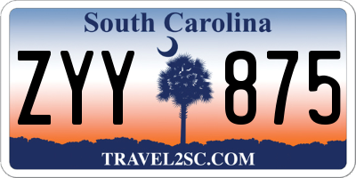 SC license plate ZYY875