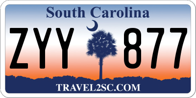 SC license plate ZYY877