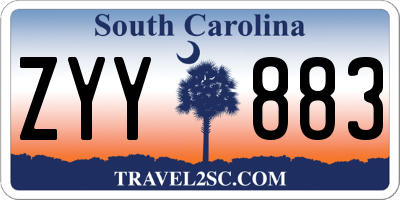 SC license plate ZYY883