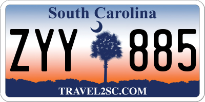 SC license plate ZYY885