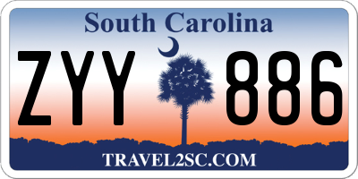 SC license plate ZYY886