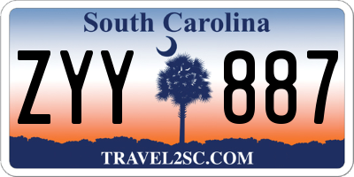 SC license plate ZYY887