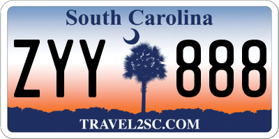 SC license plate ZYY888