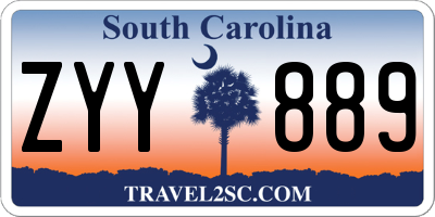 SC license plate ZYY889