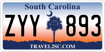 SC license plate ZYY893