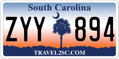 SC license plate ZYY894