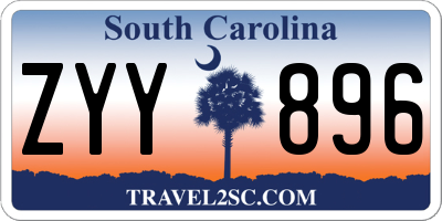 SC license plate ZYY896