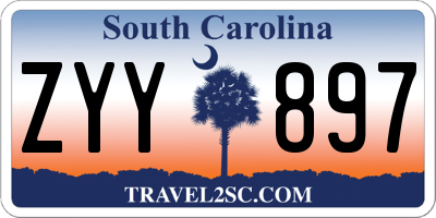 SC license plate ZYY897