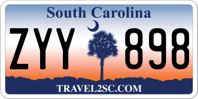 SC license plate ZYY898