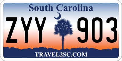 SC license plate ZYY903