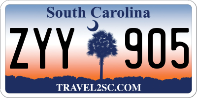 SC license plate ZYY905