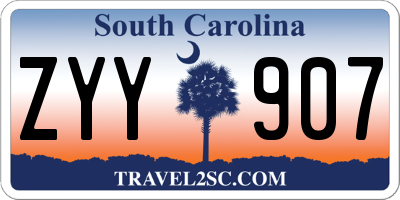 SC license plate ZYY907