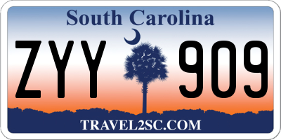 SC license plate ZYY909