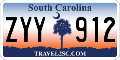 SC license plate ZYY912