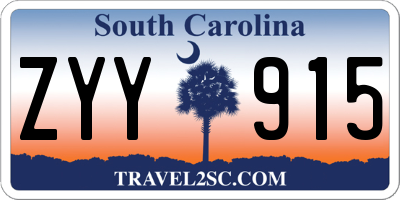 SC license plate ZYY915