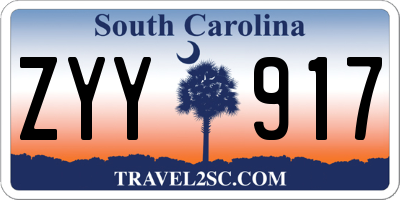 SC license plate ZYY917