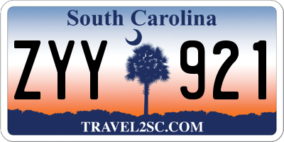 SC license plate ZYY921