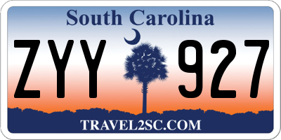 SC license plate ZYY927