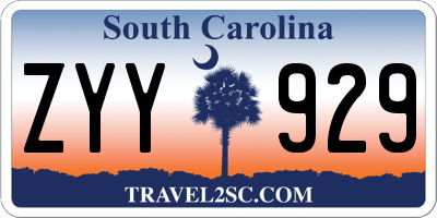 SC license plate ZYY929