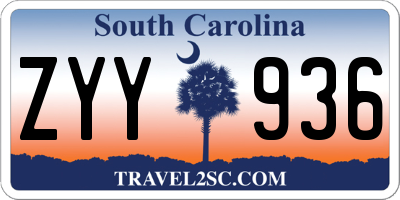 SC license plate ZYY936