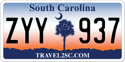 SC license plate ZYY937