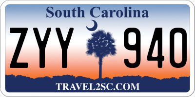 SC license plate ZYY940