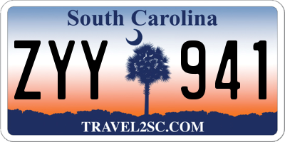 SC license plate ZYY941