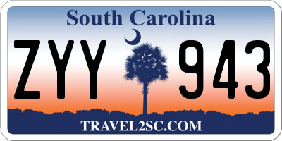 SC license plate ZYY943