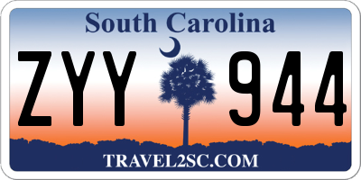 SC license plate ZYY944