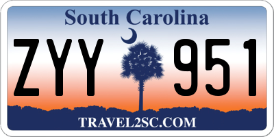 SC license plate ZYY951