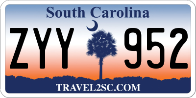 SC license plate ZYY952