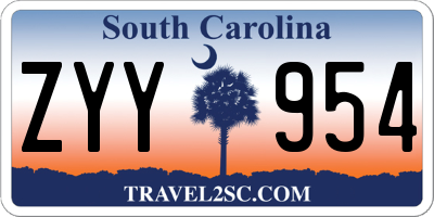 SC license plate ZYY954