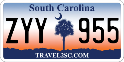 SC license plate ZYY955