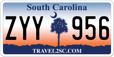 SC license plate ZYY956