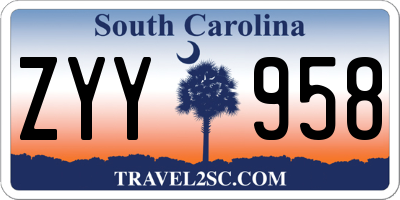 SC license plate ZYY958
