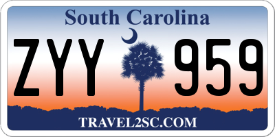 SC license plate ZYY959