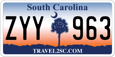SC license plate ZYY963