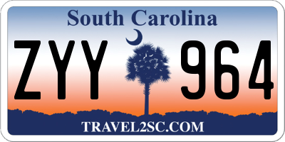 SC license plate ZYY964