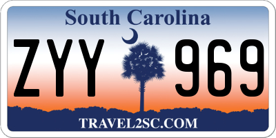 SC license plate ZYY969