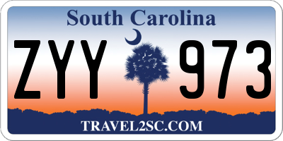SC license plate ZYY973