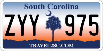 SC license plate ZYY975