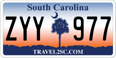 SC license plate ZYY977