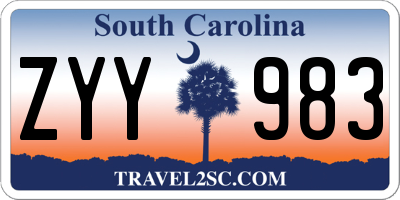 SC license plate ZYY983