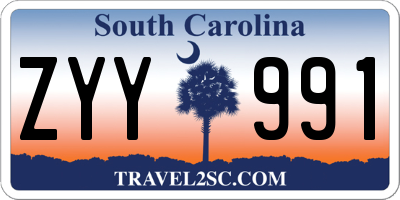 SC license plate ZYY991