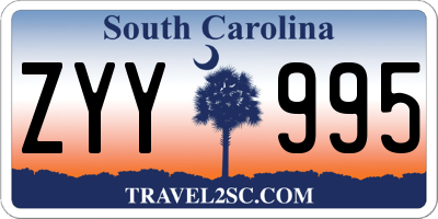 SC license plate ZYY995