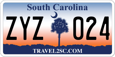 SC license plate ZYZ024